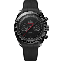 Speedmaster Dark Side of the Moon 44,25&nbsp;mm, c&eacute;ramique noire sur bracelet caoutchouc - 31092445101001