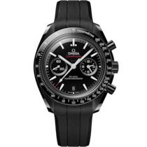 Speedmaster Dark Side of the Moon 44.25&nbsp;mm, black ceramic on rubber strap - 31092445101004