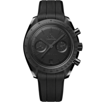 Speedmaster Dark Side of the Moon 44,25&nbsp;mm, c&eacute;ramique noire sur bracelet caoutchouc - 31092445101005